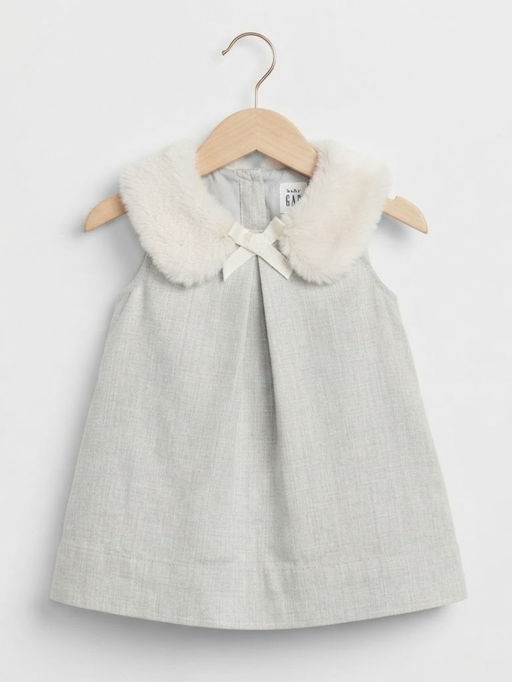 Baby Gap Dress Grey A Line Faux Fur 0-3 Months NWOT